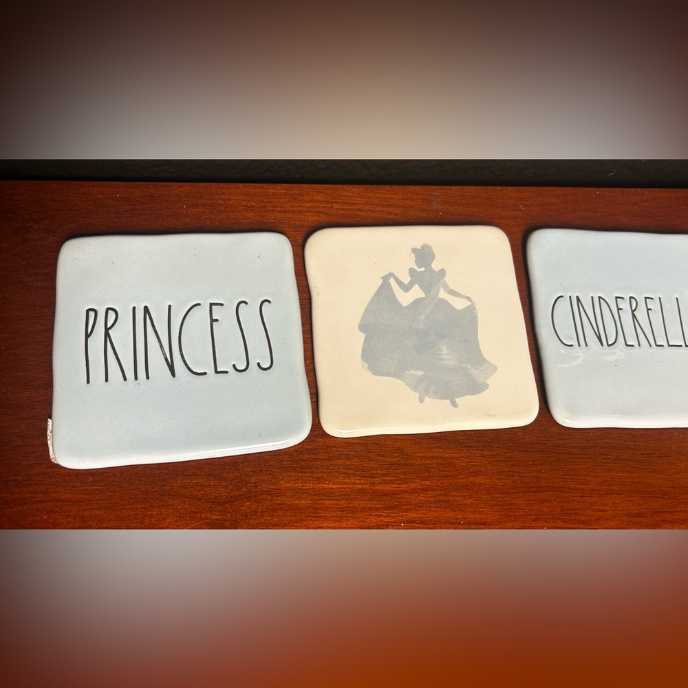 Rae Dunn Disney Cinderella Coasters - Set of 3- NWOT